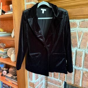 Nine West Black Velvet Blazer